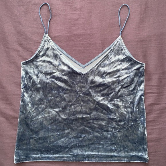 H&M Divided Blue Velvet Camisole Top - Picture 4 of 5